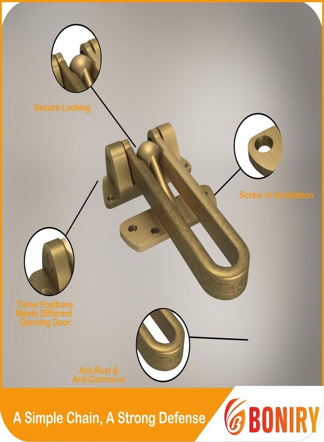 Boniry Heavy Duty Security Door Lock | Anti-Theft Door Guard Latch for Front and Inside Door | Ideal for Home,Office (Brass) - Image 3